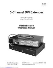 Black Box 3-Channel DVI Extender Installation And Operation Manual