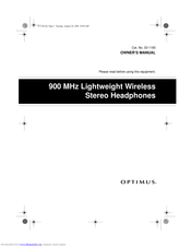 Optimus 33-1165 Owner's Manual