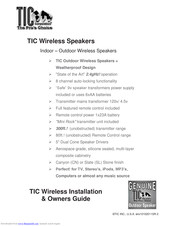 Tic Wireless Speakers Installation  & Owners Manual