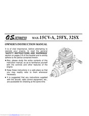 O.s. Engine MAX-32SX Owner's Instruction Manual