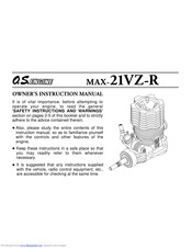 O.S. engine MAX-21VZ-R Owner's Instruction Manual