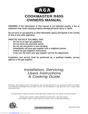 Aga COOKMASTER R40G Owner's Manual