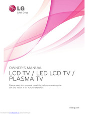 LG LED LCD TV / LCD TV / PLASMA TV Owner's Manual