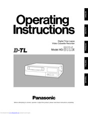 PANASONIC AG-DTL1E Operating Insructions