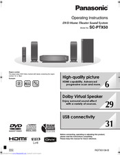 PANASONIC SC-PTX50 Operating Instructions Manual