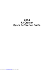 Toyota 2014 FJ Cruiser Quick Reference Manual