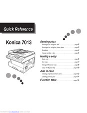 Konica Minolta 7013 Quick Reference