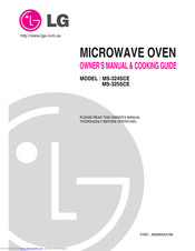 LG MS-325SCE Owner's Manual & Cooking Manual