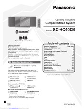 PANASONIC SC-HC40DB Operating Instructions Manual