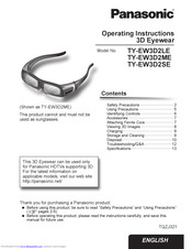 Panasonic TY-EW3D2LE Operating Instructions Manual