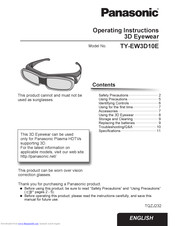 Panasonic TY-EW3D10E Operating Instructions Manual
