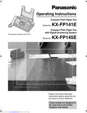 PANASONIC KX-FP141E Operating Instructions Manual