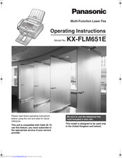 PANASONIC KX-FLM651E Operating Instructions Manual