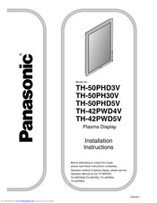 PANASONIC TH-50PHD3VTH-50PH30V Installation Instructions Manual