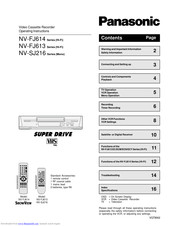 PANASONIC NV-SJ216 Operating Instructions Manual