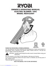 Ryobi RESV2200T Owner's Operating Manual