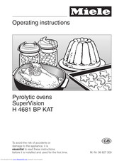 Miele SuperVision H 4681 BP KAT Operating Instructions Manual