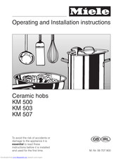 Miele KM 500 Operating And Installation Instructions