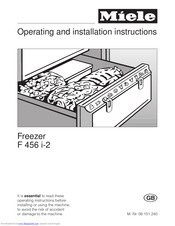 Miele F 456 i-2 Operating And Installation Instructions
