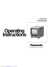 PANASONIC WVBM500 - B&W MONITOR Operating	 Instruction