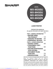 Sharp MX-M350-U Operation Manual