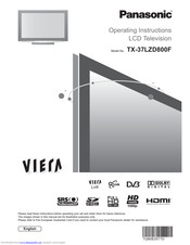 PANASONIC Viera TX-37LZD800F Operating Instructions Manual