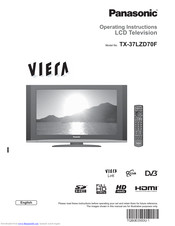 PANASONIC Viera TX-37LZD70F Operating Instructions Manual