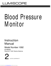 Lumiscope 1092 Instruction Manual