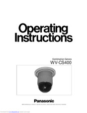 PANASONIC WV-CS400 Operating Instructions Manual