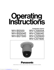 PANASONIC WV-CSR600 Operating Instructions Manual