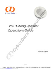Cyberdata 10844 Operation Manual