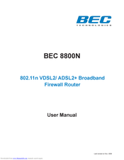 Bec 8800N User Manual