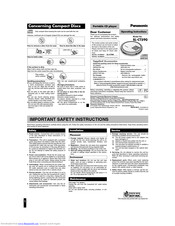PANASONIC SLCT590 - PORT. CD PLAYER Operating Instructions Manual