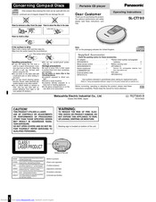 PANASONIC SLCT780 - PORT. CD PLAYER Operating Instructions Manual