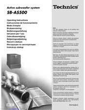 Panasonic SBAS500 - SPKR,ACTIVE SUBWOOFE Operating Instructions Manual