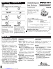 PANASONIC SLS355 - PORT. COMPACT DISC Operating Instructions Manual