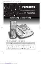 PANASONIC KX-TCD961EB Operating Instructions Manual