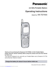 PANASONIC KXTD7690 - BTS 2.4 GHZ WIRELESS Operating Instructions Manual