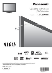 Panasonic Viera TX-L26X10B Operating Instructions Manual
