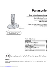 PANASONIC KX-TG1072FX Operating Instructions Manual