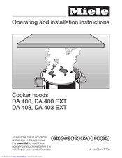Miele DA 400 Operating And Installation Instructions
