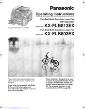PANASONIC KX-FLB803EX Operating Instructions Manual