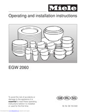 Miele EGW 2060 Operating And Installation Instructions