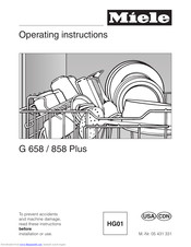 Miele G 858 Plus Operating Instructions Manual