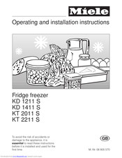 Miele KT 2211 S Operating And Installation Instructions