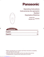 PANASONIC ES2065 Operating Instructions Manual