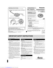 PANASONIC SLSW950 - PORT. CD PLAYER Operating Instructions Manual