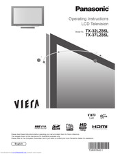 PANASONIC Viera TX-37LZ85L Operating Instructions Manual