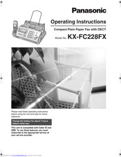 PANASONIC KX-FC228FX Operating Instructions Manual