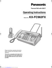 PANASONIC KX-FC962FX Operating Instructions Manual